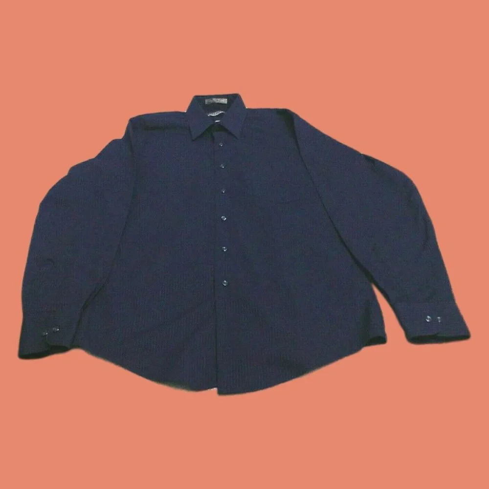 Van Heusen Men's Shirt Casual/Dress Long Sleeve Poly/Cotton Purple 15.5 (34/35) - Picture 4 of 16